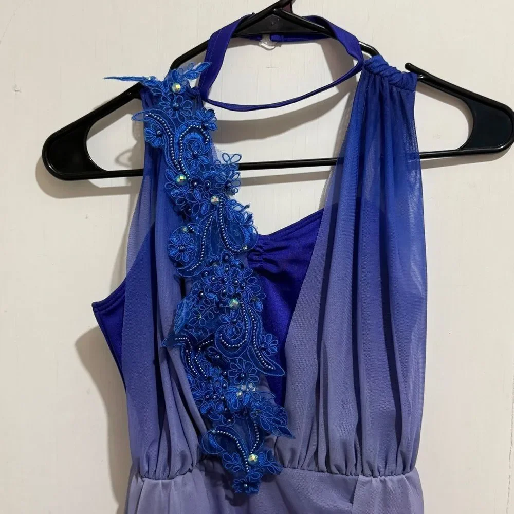 Weissman Blue Ombre Kids One Piece Dance Costume Leotard